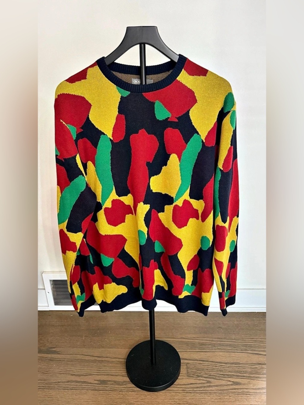 ASOS Abstract Crew Neck Sweater Multicolor Size Large